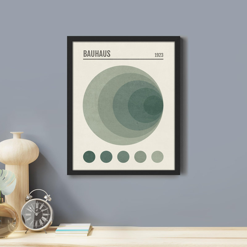 "Classic Bauhaus 1923, affiche, cercle géométrique" sur papier, Noir, H 14 po x l 11 po