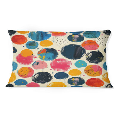 Coussin lombaire à pois orange et vert VI