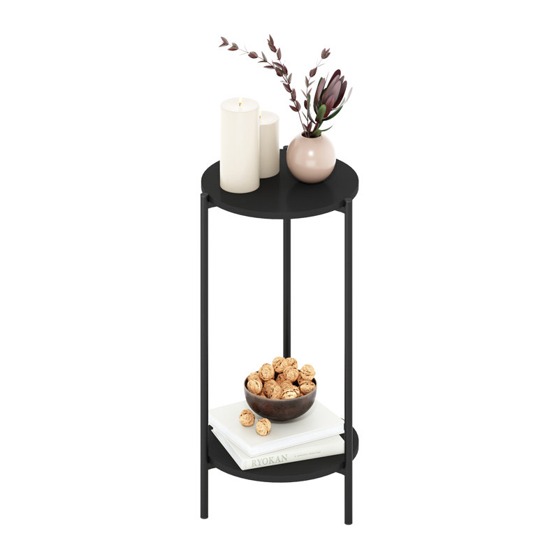 Grande table de bout Caureen, Noir, H 23,62 po x l 11,57 po x P 11,57 po