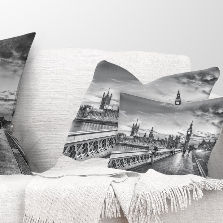 Coussin lombaire cityscape london view, Rectangle 12 po x 20 po