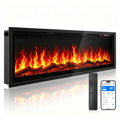 Latitude Run® Black Electric Fireplace Insert