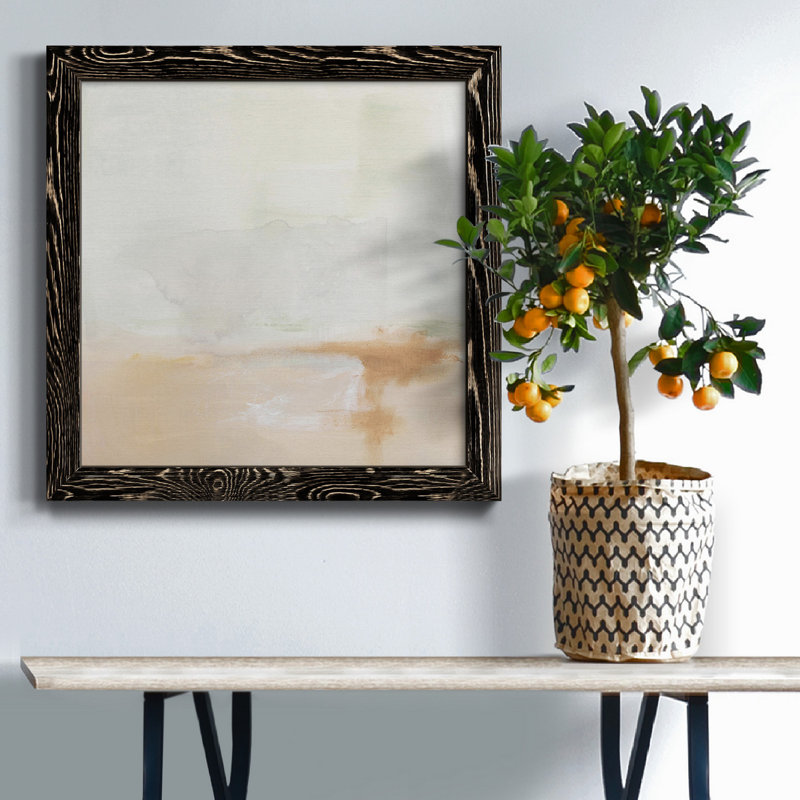 Smudged Horizon II - Toile encadrée de qualité supérieure - prête à être accrochée, Noir, H 35,5 po x l 35,5 po x P 1,5 po