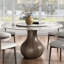 Ensemble de salle à manger 5 pièces pour 4 chaises de table rondes en faux marbre noir-789138355-789138352-786087776