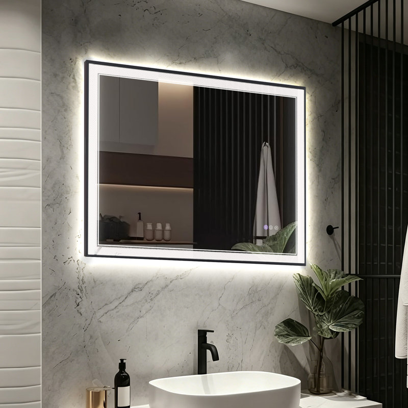 Miroir de salle de bain à DEL 3 couleurs à intensité variable, 32 po x 40 po