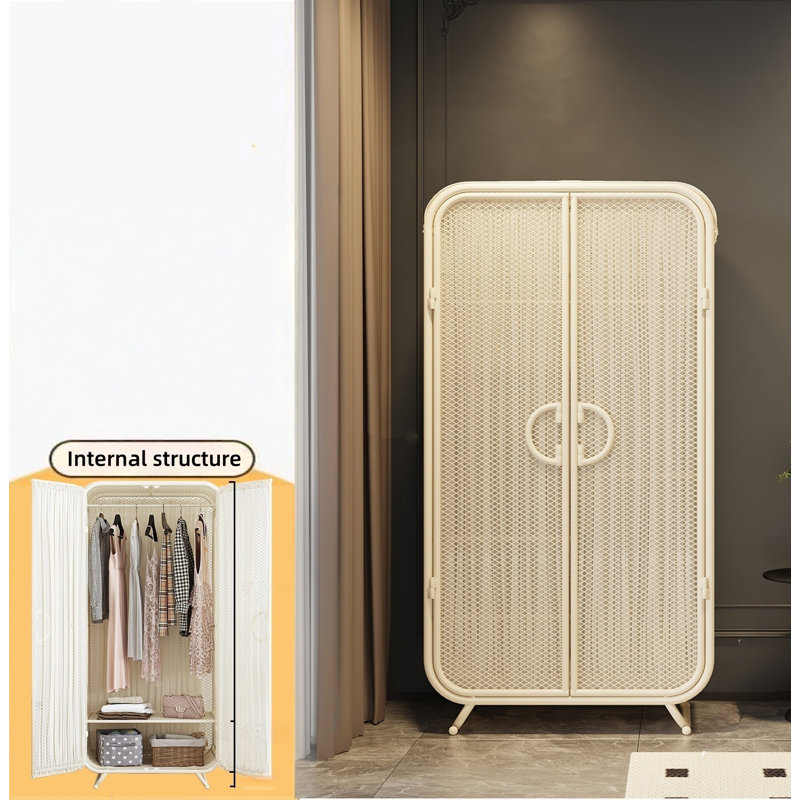 Garde-robe simple et légère en acier de luxe, H 66,93 po x l 31,5 po x P 19,69 po