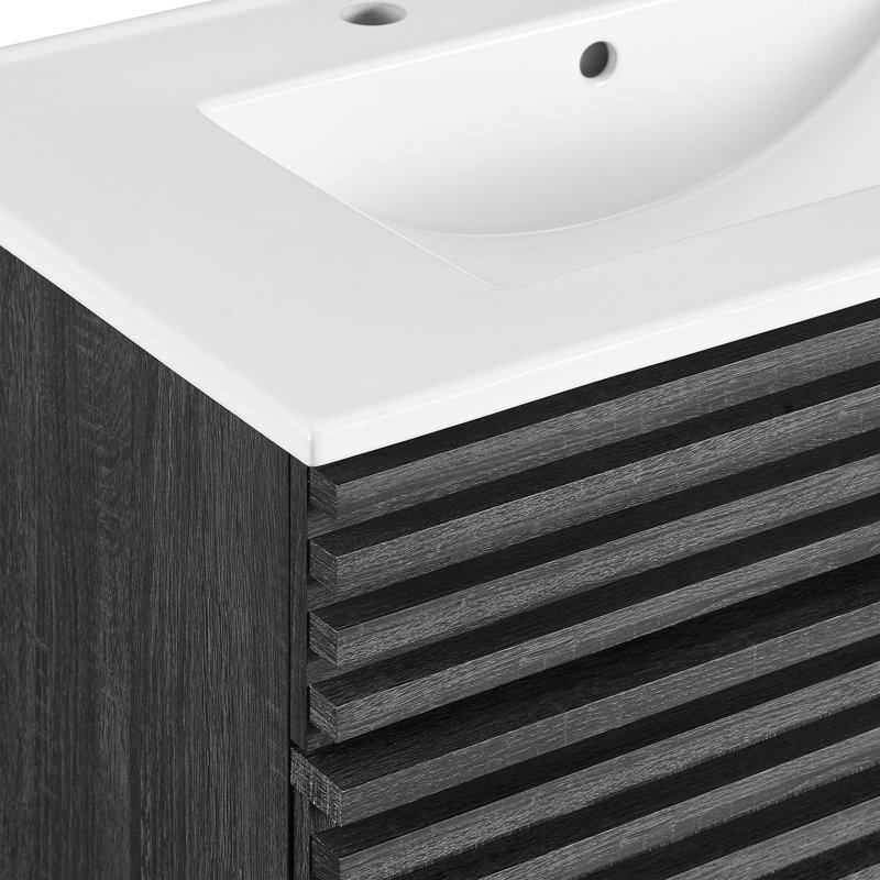 Armoire de meuble-lavabo 30 po Render, Charcaol / blanc