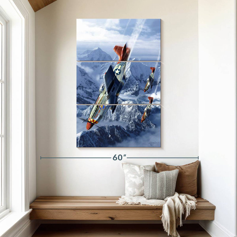 Mait Tuskegee Airmen In P-51 Mustangs, 50" H x 32" W