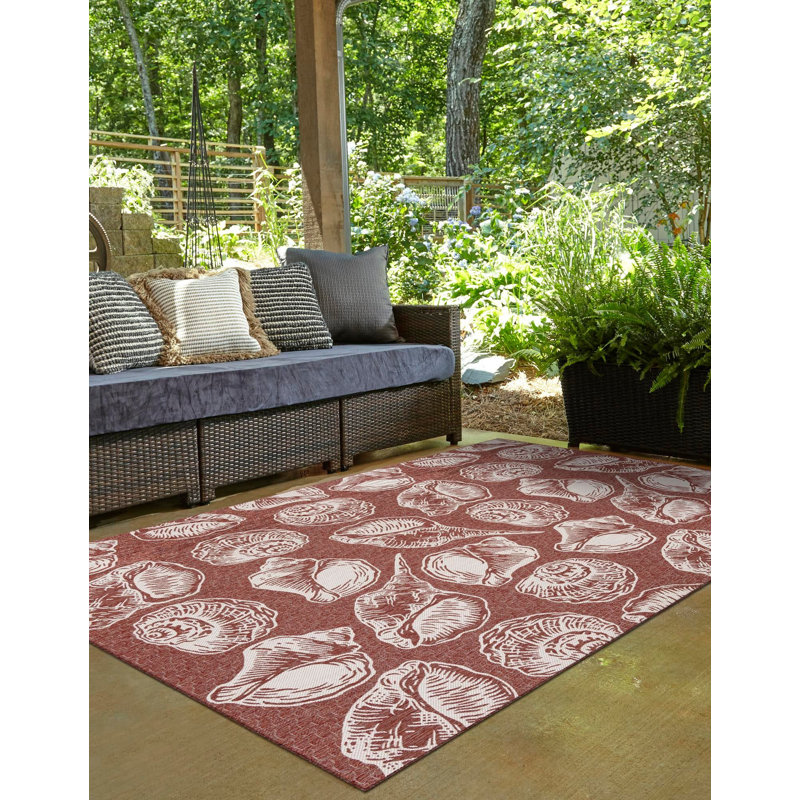 Tapis contemporain rouille et ivoire Ayton, Rectangle 10 pi x 14 pi 1 po