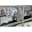 Finition argentée 1pc Panneaux de miroirs de table de chevet Décorations ornées Pieds courbés Boutons de tiroir en cristal Table de chevet Mobilier de chambre à coucher