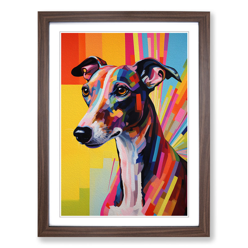 Greyhound Hard Edge Painting - Framed Print