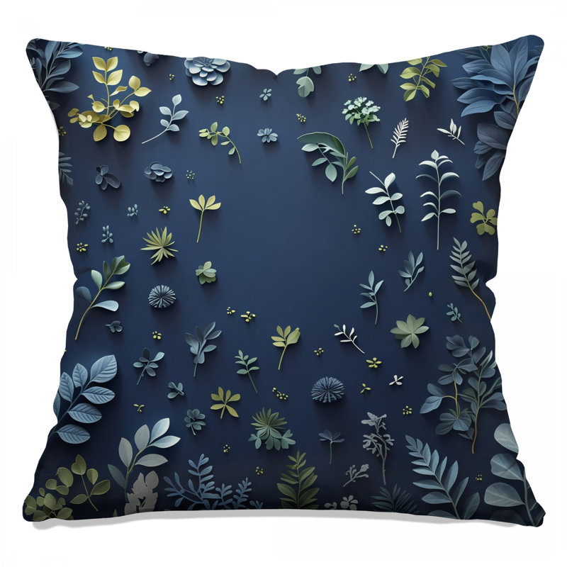 Coussin à motif de feuilles, oreillers floraux double face, 14 X 14 pouces