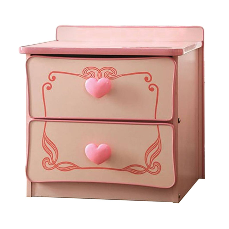 Seward 2 - Drawer Nightstand in Light Pink