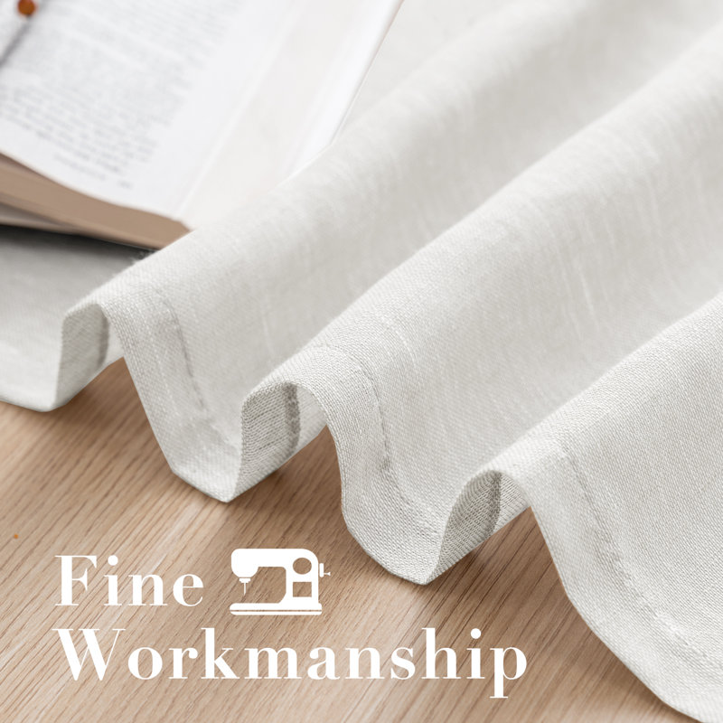 Linen Blended Textured Semi-Sheer Grommet Curtains - 37"/52" Widths Semi-Private & Light-Filtering Linen-Style Panels for Bedroom 