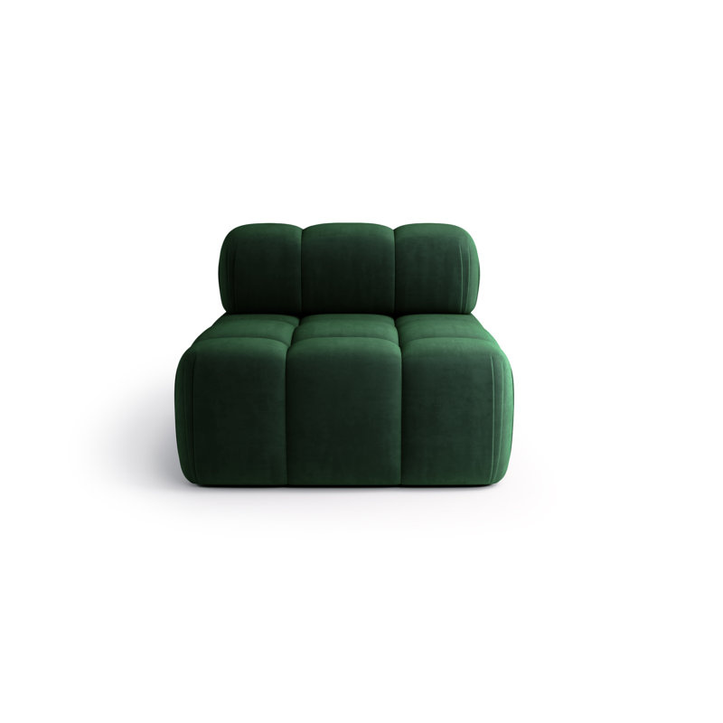 1 Seater Velvet Sectional, Green Velvet