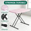 Table pliante 30 pouces, petit bureau, plateau télé à hauteur ajustable pour ordinateur portable, canapé, camping, table pliable robuste pour petits espaces, aucun assemblage requis (rose / paquet de 2)-912382684