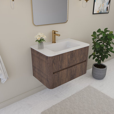 Meuble-lavabo flottant mural 36 po avec plateau 36 po