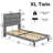 Modern Style Fabric Upholstered Bed XL Twin Size, Platform Bookshelf Bed With Power Outlets-664977269