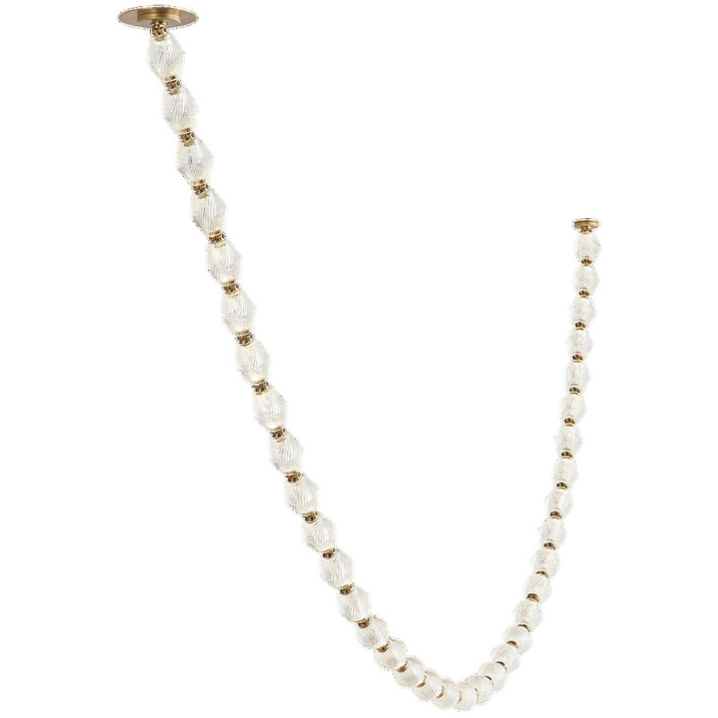 Collier LED Chandelier, Natural Brass, 132"