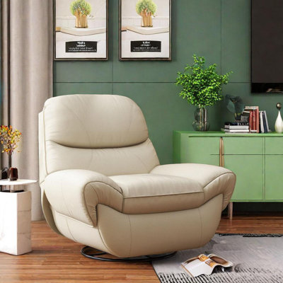 Recliner Sofa Rocking Chair With 360 Degree Faux Leather Swivel Recliner -  Hokku Designs, 5EFA7A78D6084ABF93072B0B051312C3