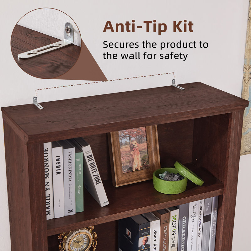 70" Tall Farmhouse Bookshelf Set, Walnut