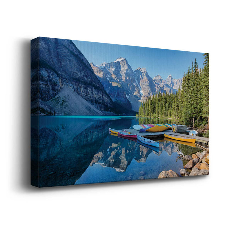 Toile tendue Banff Canoe Premium Gallery - prête à être accrochée, H 12 po x l 18 po x P 1 po