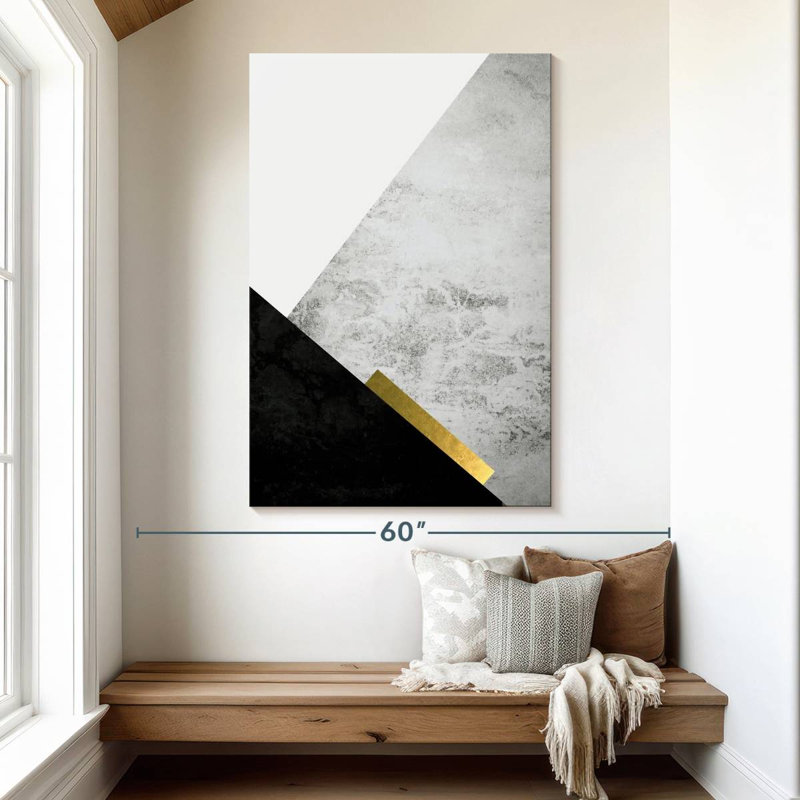 Avery, noir, gris, or, montagnes II, H 51 po x l 34 po