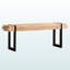 Banc Sinya avec bois au fini brun naturel et métal au fini noir, H 17,5 po x l 47 po x P 11,63 po