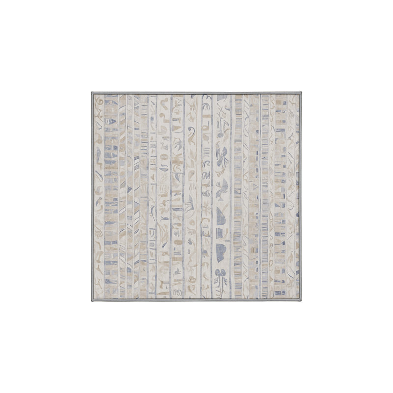 Tapis gris lavable à la machine, Carré 5 pi