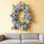 Simulation pivoine hortensia bleu porte d'entrée couronne, pour décor de fenêtre de fête de mariage intérieur intérieur fête de mariage