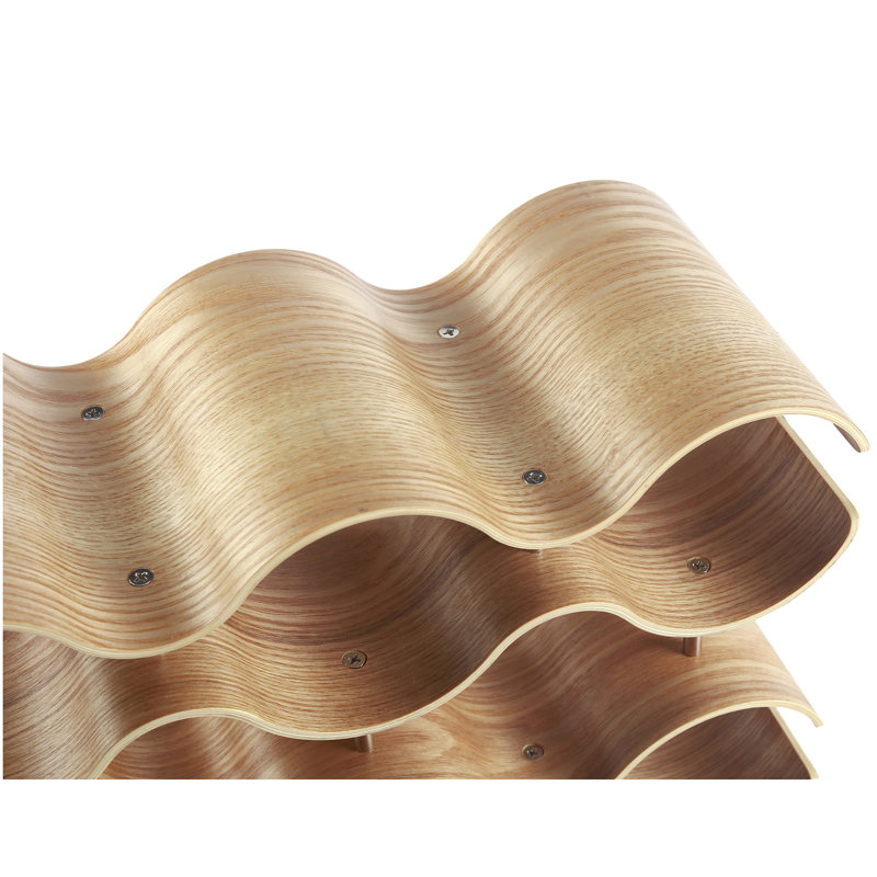 Support à vin de table 10 bouteilles en bois massif beige
