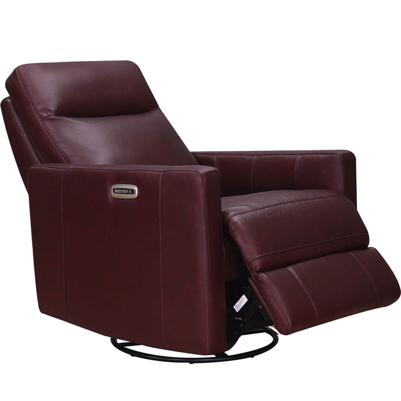 Fauteuil inclinable oscillant en cuir Ashby, Bourgogne Ashby