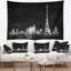 Paysage urbain tapisserie silhouette noire paris-28502898