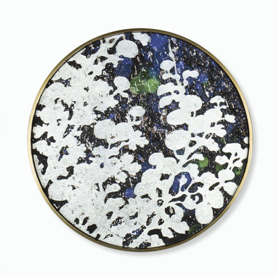 Silver Leaf Floral Print