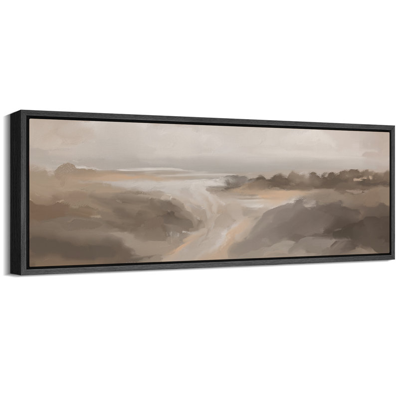 Art graphique de paysage abstrait brun clair, images murales neutres, impression numérique sur toile giclée sur toile