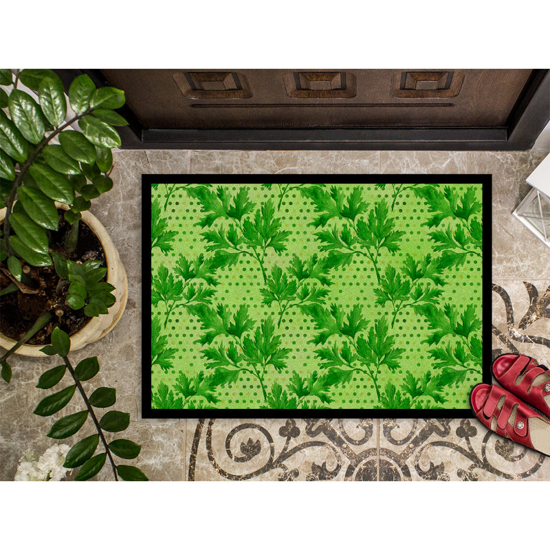 Tapis de porte d’extérieur antidérapant parsley, Rectangle 24 po x 36 po