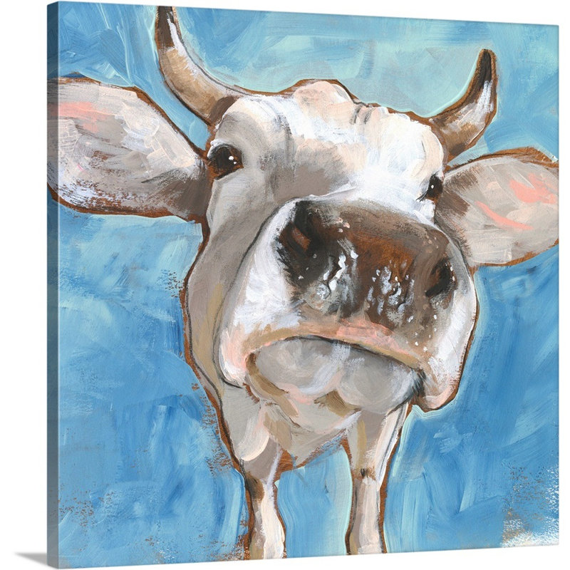 Gros plan sur les bovins - reproduction d'art sur toile, Toile tendue, H 48 po x l 48 po x P 1,25 po