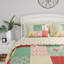 Ensemble de courtepointe et taie décorative 3 pièces - Microfibre douce et douce à motif floral en pastel à motif floral pastel hypoallergénique-827756477