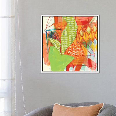 Orange Chair With Potted Plant And Beach Towel by Pamela Staker - Painting on Canvas