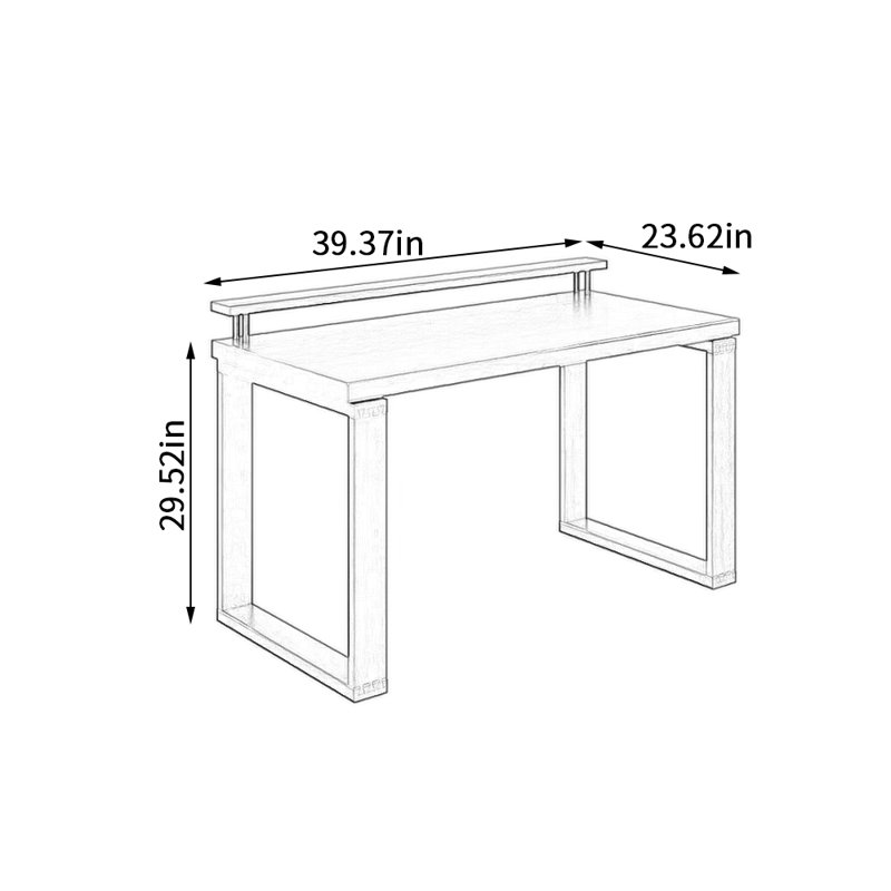 Bureau d'écriture Simple Black, H 29,52 po x l 39,37 po x P 23,62 po