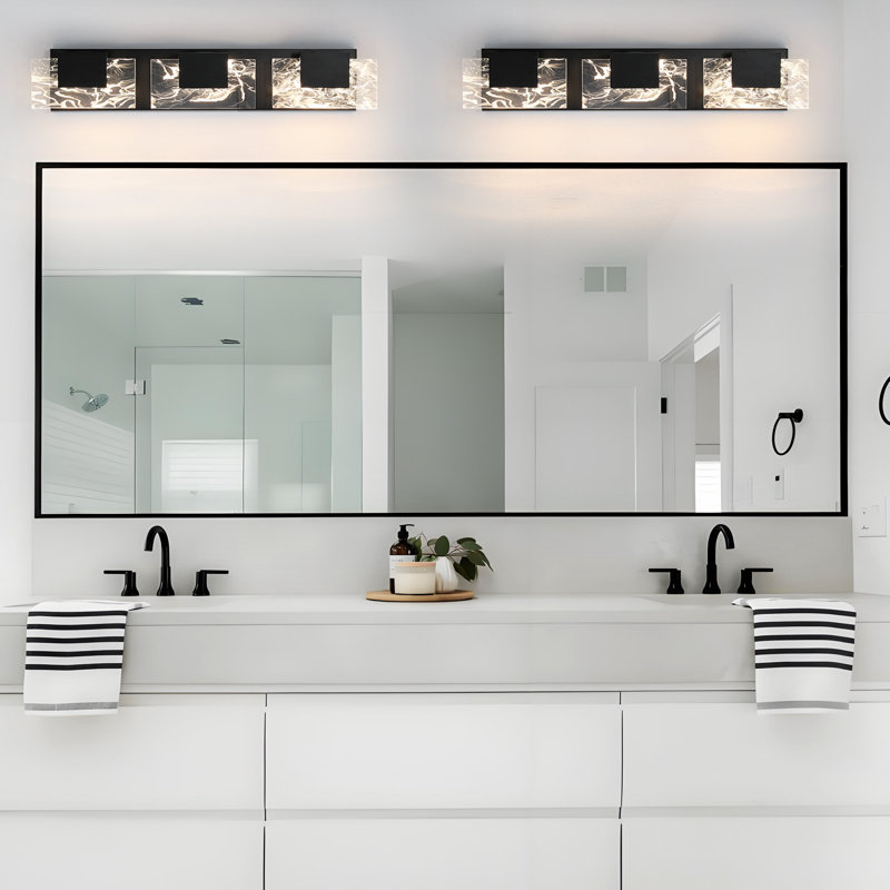 3-Light Modern Bathroom Vanity Light, Matte Black
