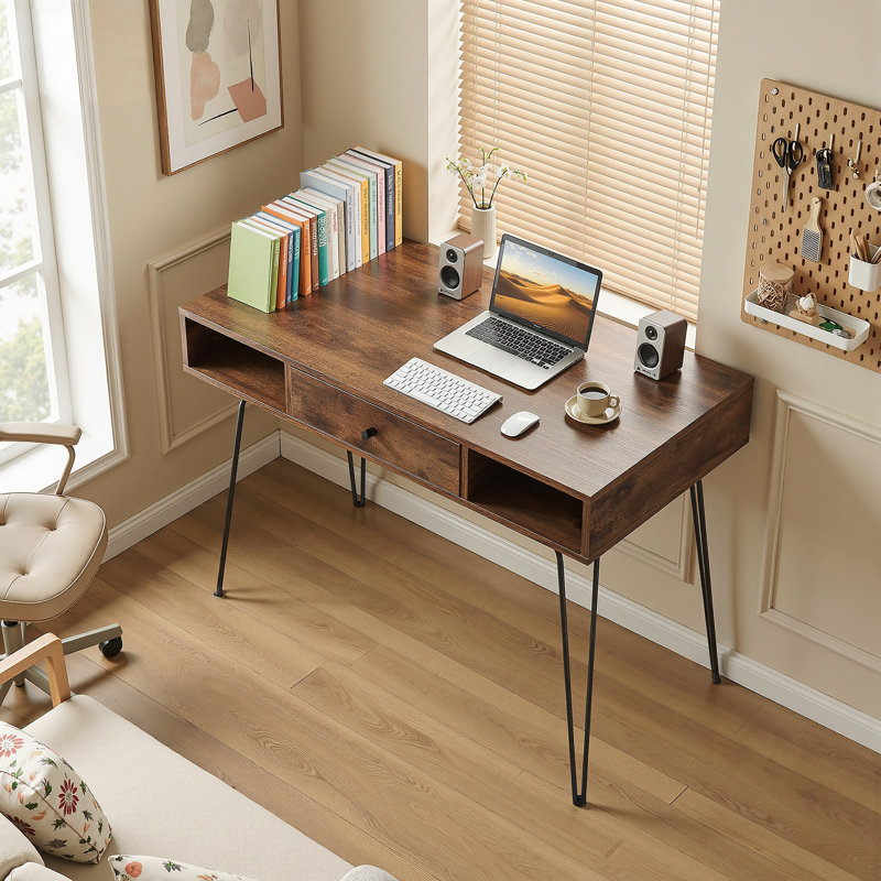 Kemah Iron Writing Desk, Brown