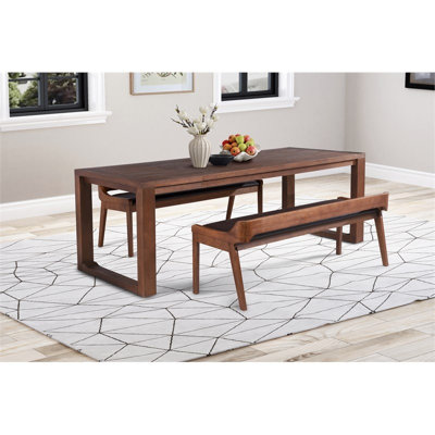  Contemporary 3-Piece Rubberwood Dining Set in Chestnut