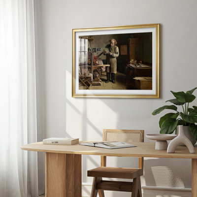 The Engraver (De graveur)-Henri de Braekeleer-Framed Print with Mat and glass-c. late 19th Century