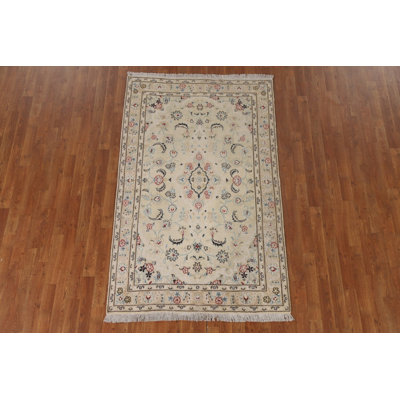 Tapis traditionnel rétro à motif floral 4 x 6