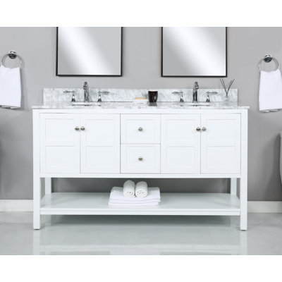 Amyra Hoefer 60" Double Bathroom Vanity Set