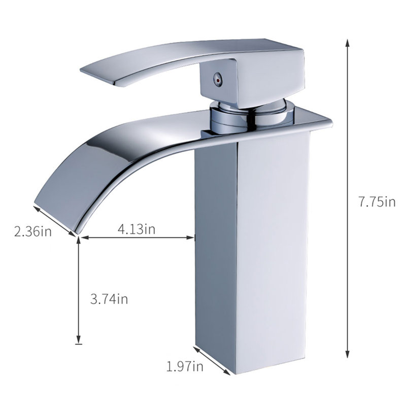 Robinet de salle de bain à un trou, Chrome