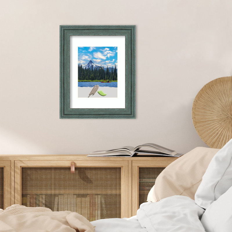 Cadre photo simple en bois Jacobie, 11 po x 14 po, Bleu sarcelle