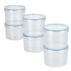 AQUA BLUE Soup Freezer Storage Containers With Twist Top lids [16 Oz - 10  Pack] Reusable Plastic Food Container with Screw On Lids, leak proof