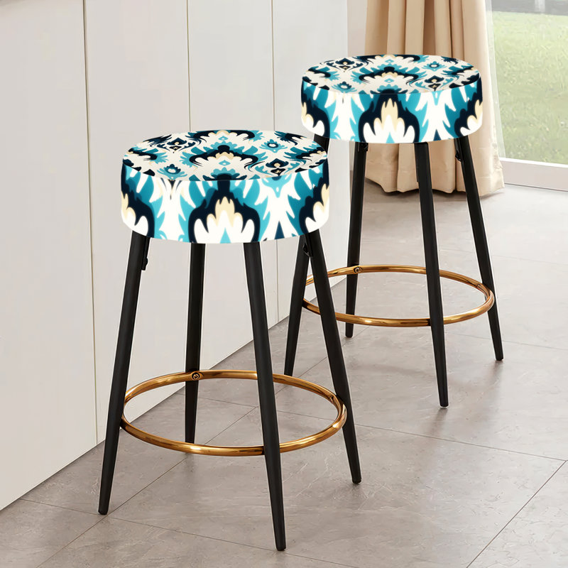 Ensemble de 2 tabourets de bar noirs et noirs Ikat Symphony