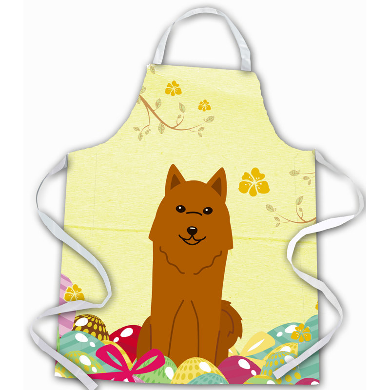 Tablier œufs de pâques, Jaune / Havane, Chien d'ours de Carélie